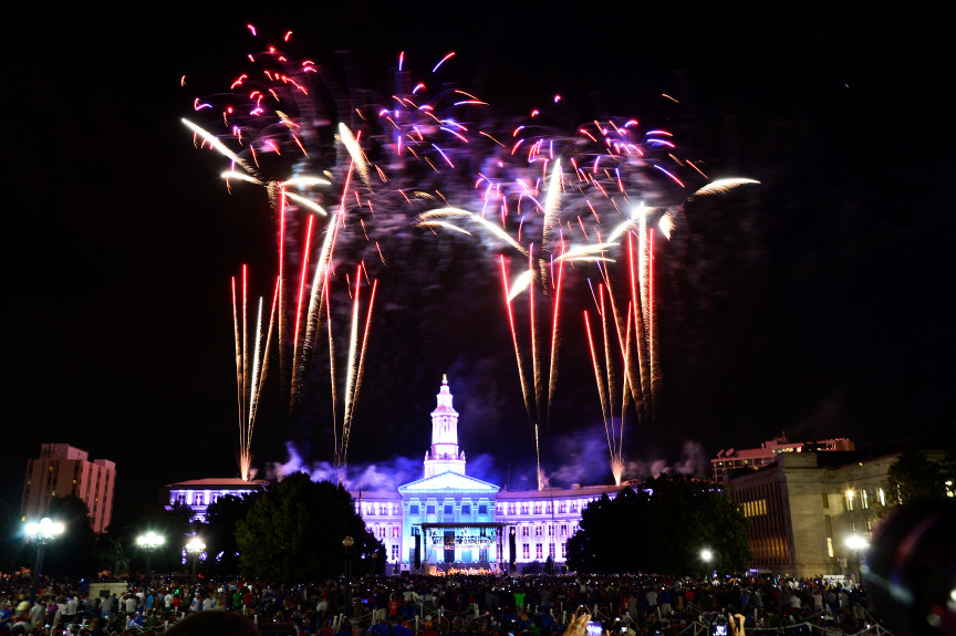 FIREWORKS LIGHT UP THE DENVER SKY